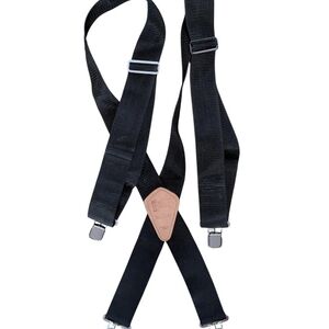 Workn' Sport X-Back Suspenders Black Heavy Duty Metal Clips Made in USA